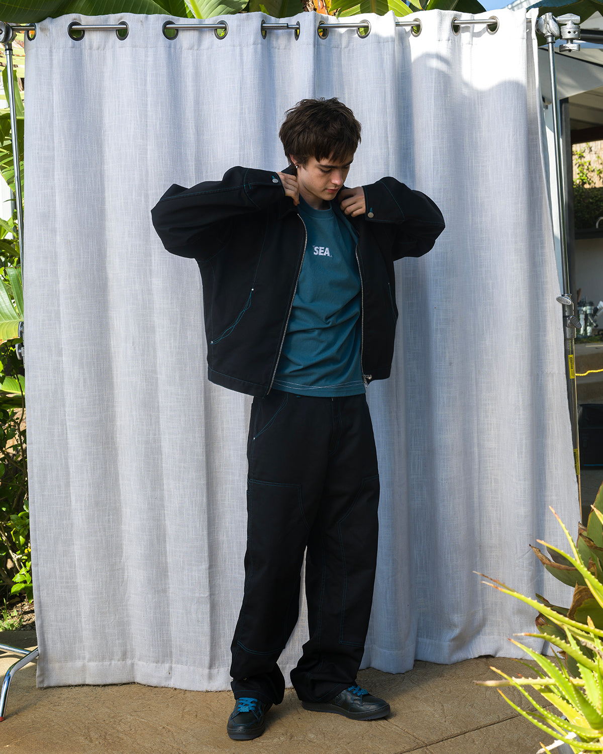 WAVE BLUE STITCH TEE