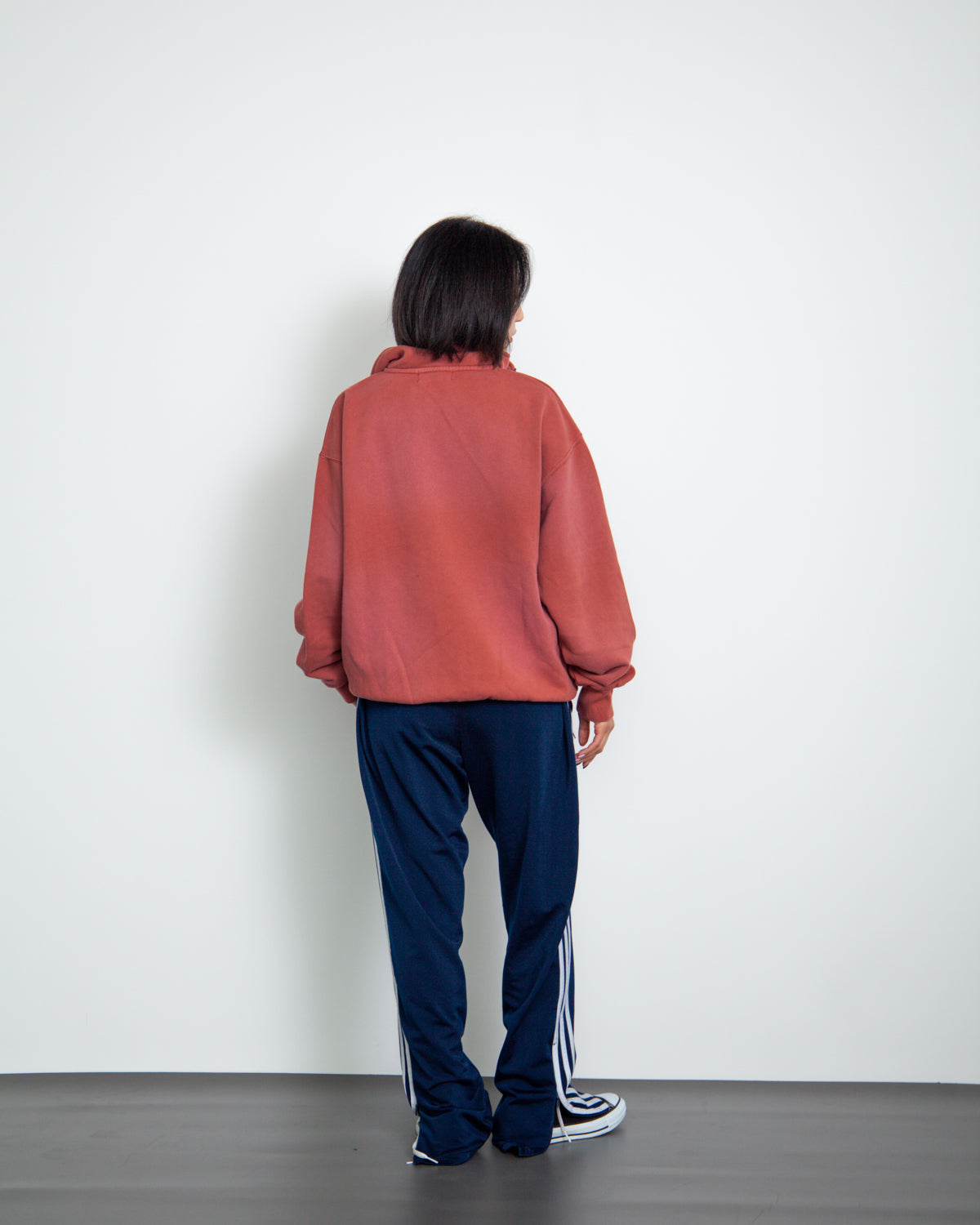 SULFUR DYEING LOGO HALF ZIP SWEATSHIRT