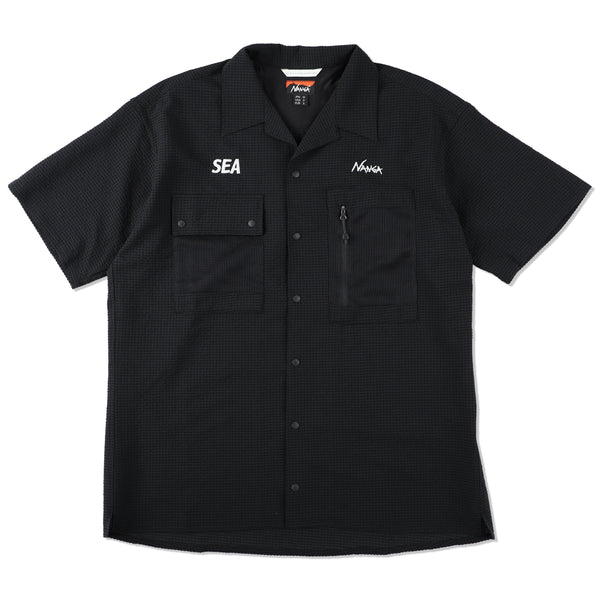 NANGA x WDS H/S Open Collar Shirt / BLACK