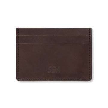 SEA LEATHER FLAT CARD HOLDER / BROWN