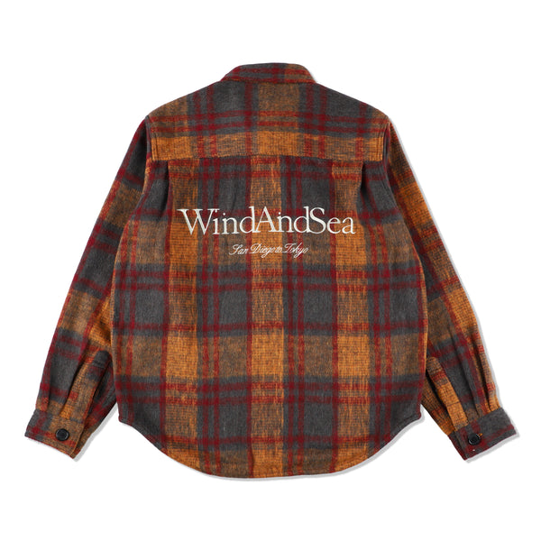 SHAGGY PLAID CPO SHIRT JACKET / AMBER