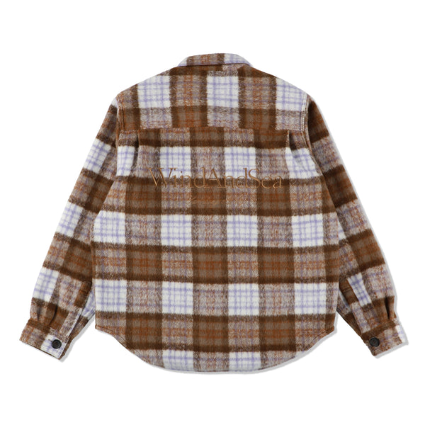 shaggy plaid cpo shirt jacket / biscuit