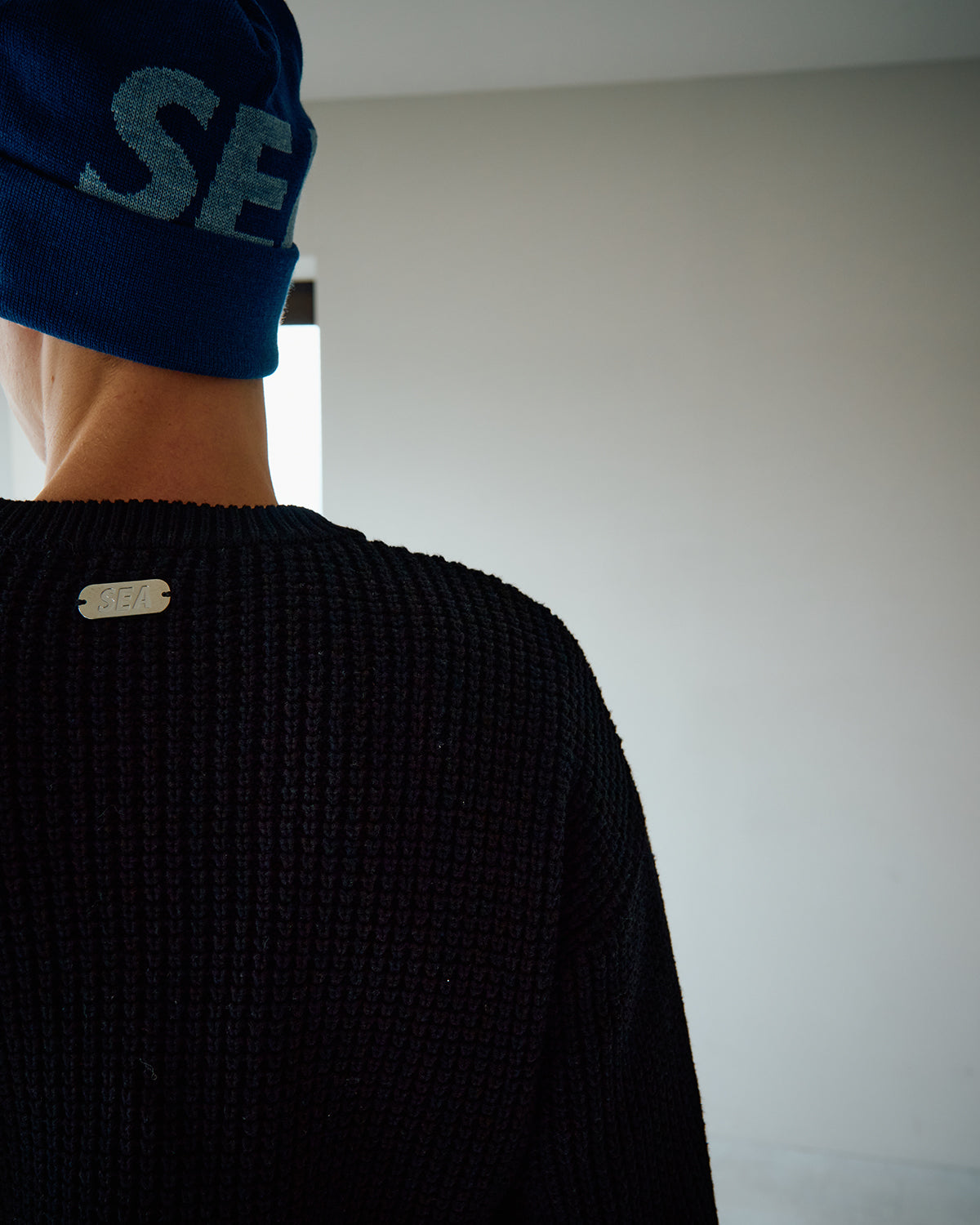 Waffle Crewneck Knit Sweater