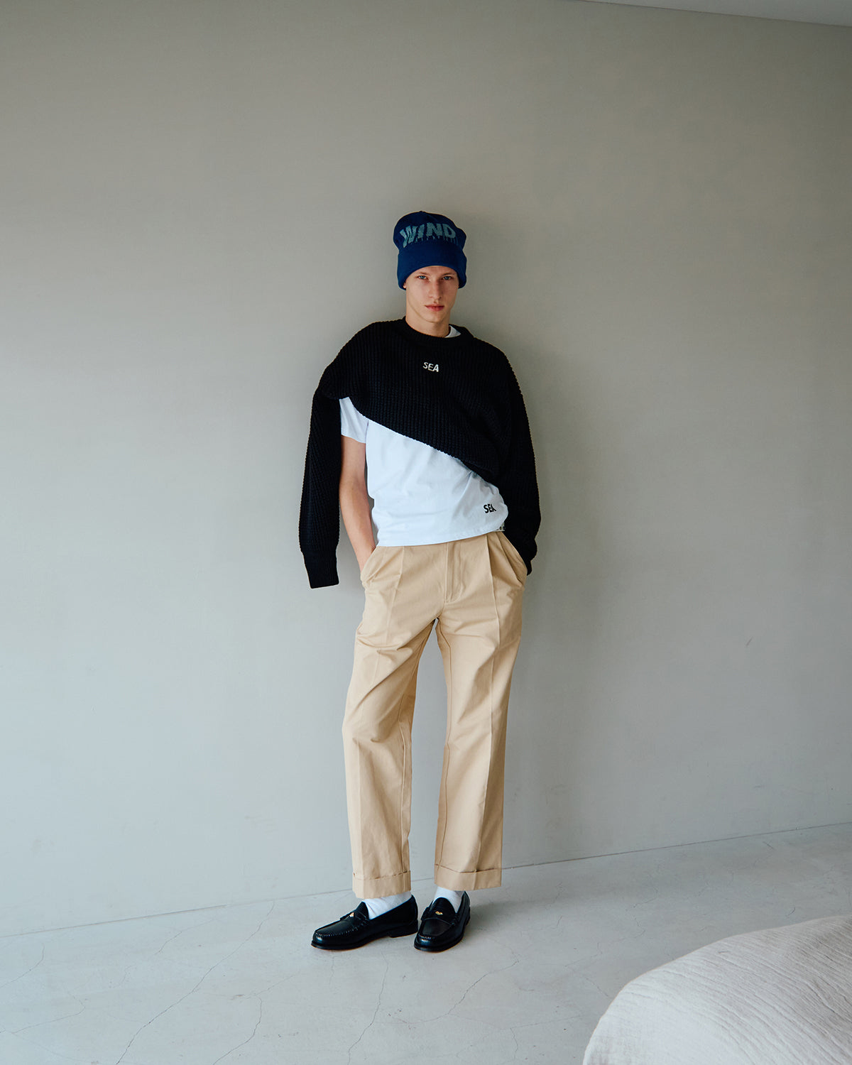 Waffle Crewneck Knit Sweater