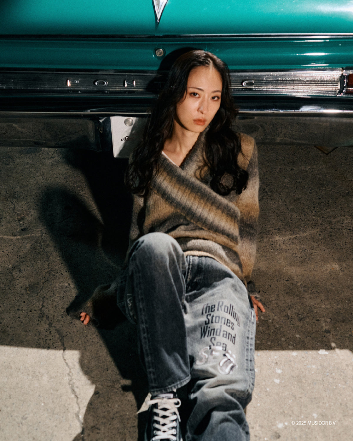 THE ROLLING STONES x WDS PRINTED DENIM PANTS