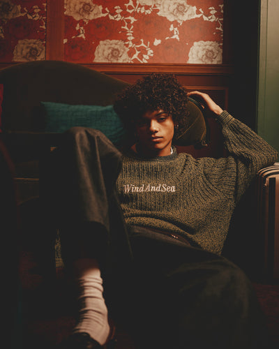 Cotton volume knit sweater