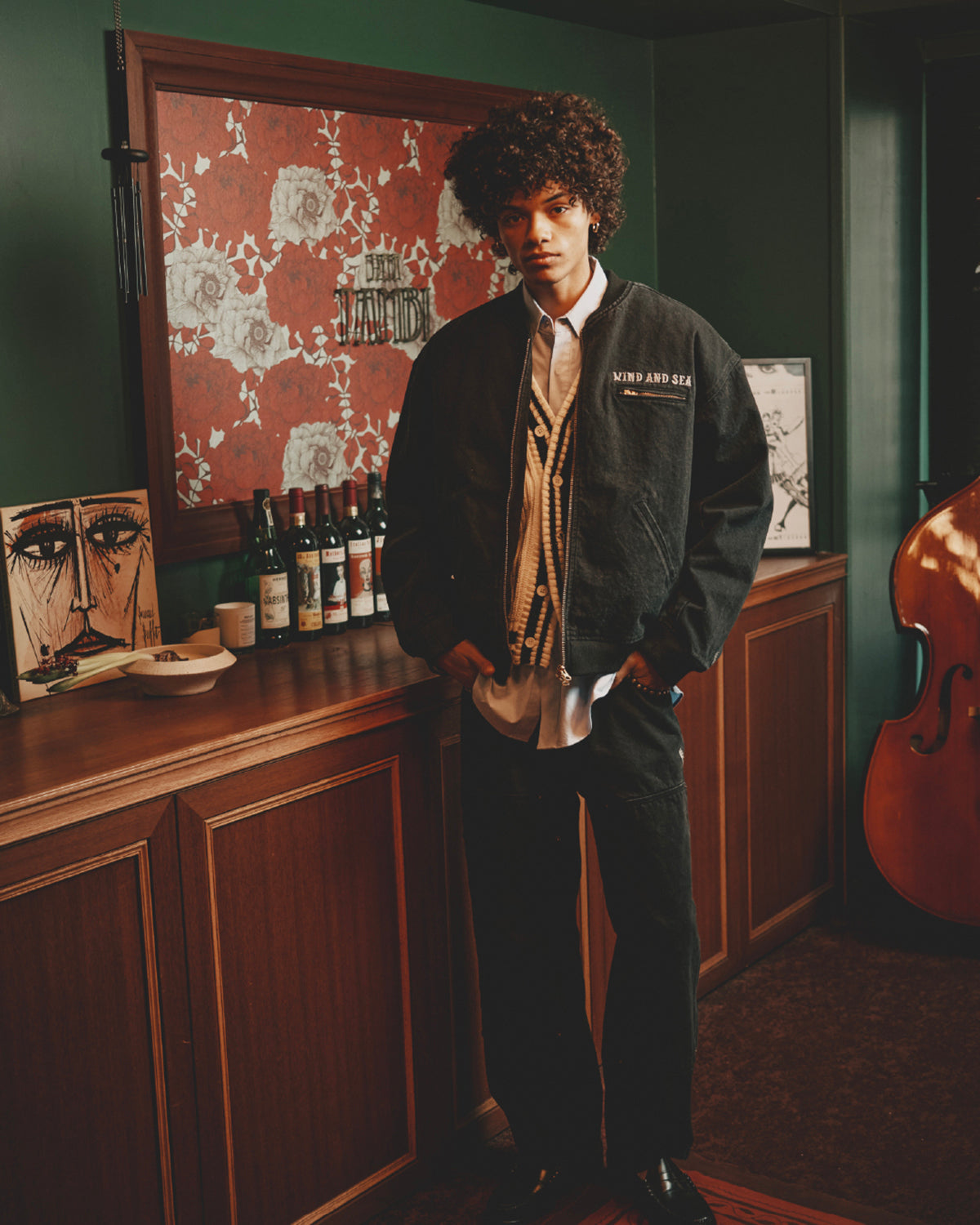 Patch tilden knit cardigan