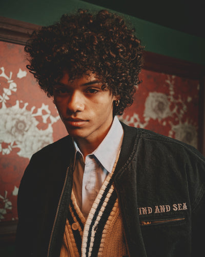 Patch tilden knit cardigan