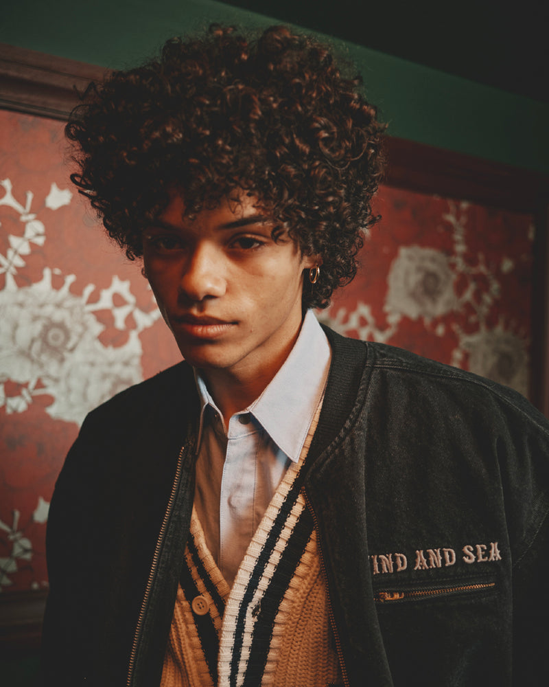 Patch tilden knit cardigan