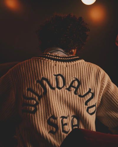 Patch tilden knit cardigan