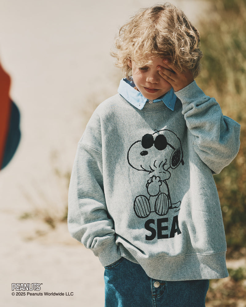 SMOOTHY x WDS Snoopy Washed Kids Crewneck Sweatshirt