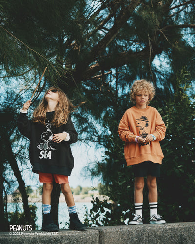 SMOOTHY x WDS Snoopy Washed Kids Crewneck Sweatshirt