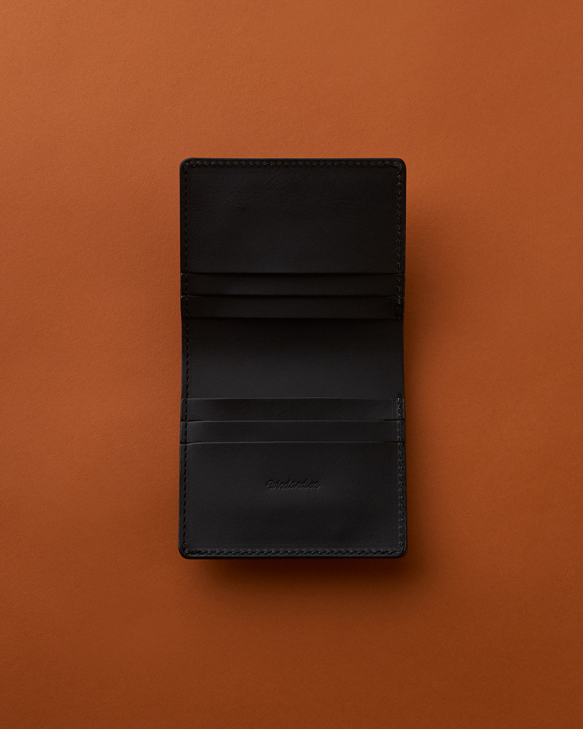BLACK SEA LEATHER FLAT CARD HOLDER – WIND AND SEA