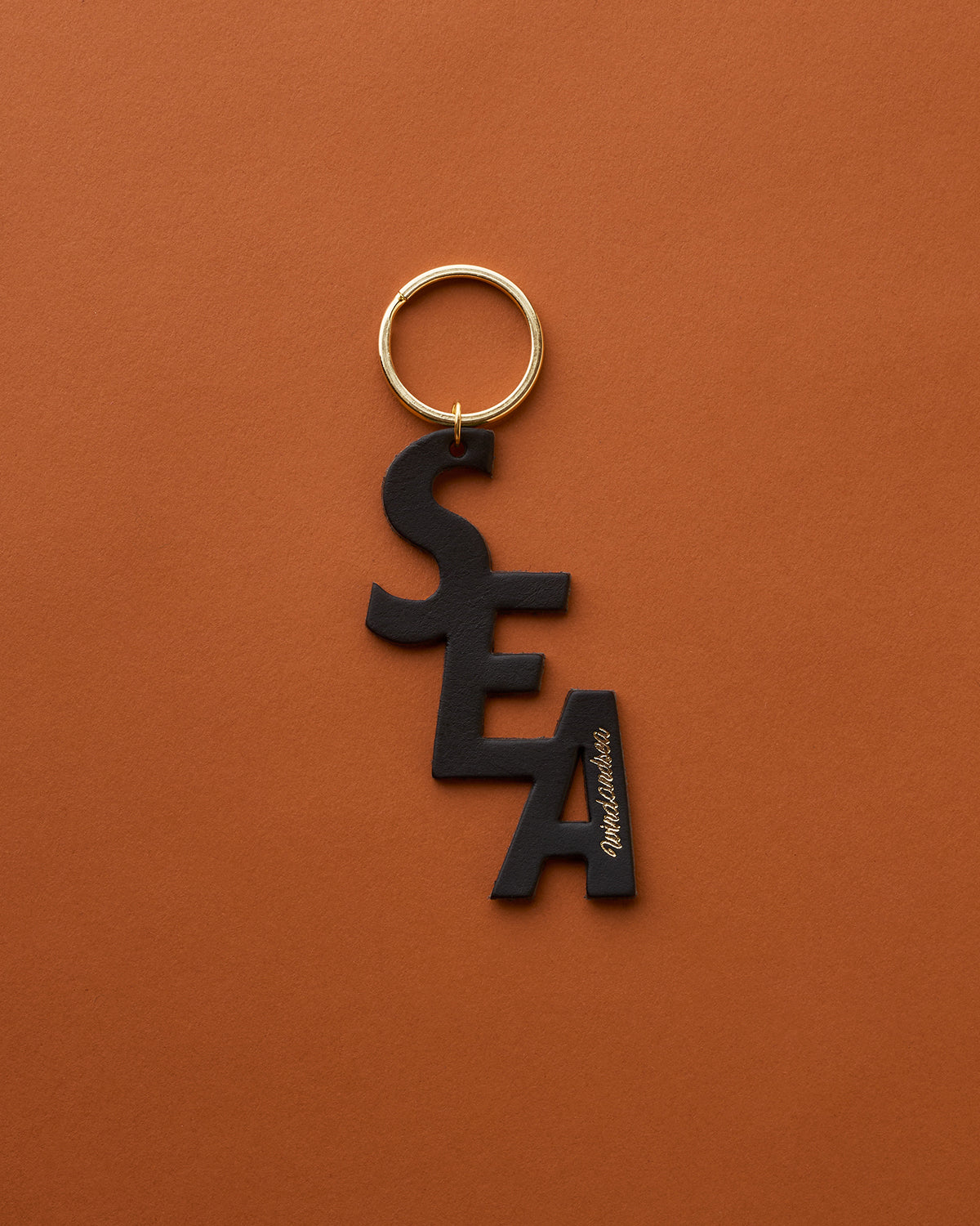 BLACK LEATHER (S_E_A) KEY HOLDER