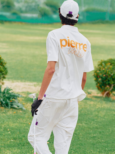 PIERRE CARDIN GOLF ×WDS LOGO SHORT SLEEVE MOCK-NECK