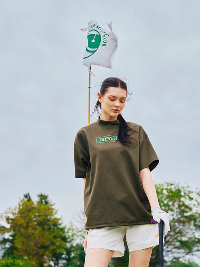 PIERRE CARDIN GOLF ×WDS LOGO SHORT SLEEVE MOCK-NECK