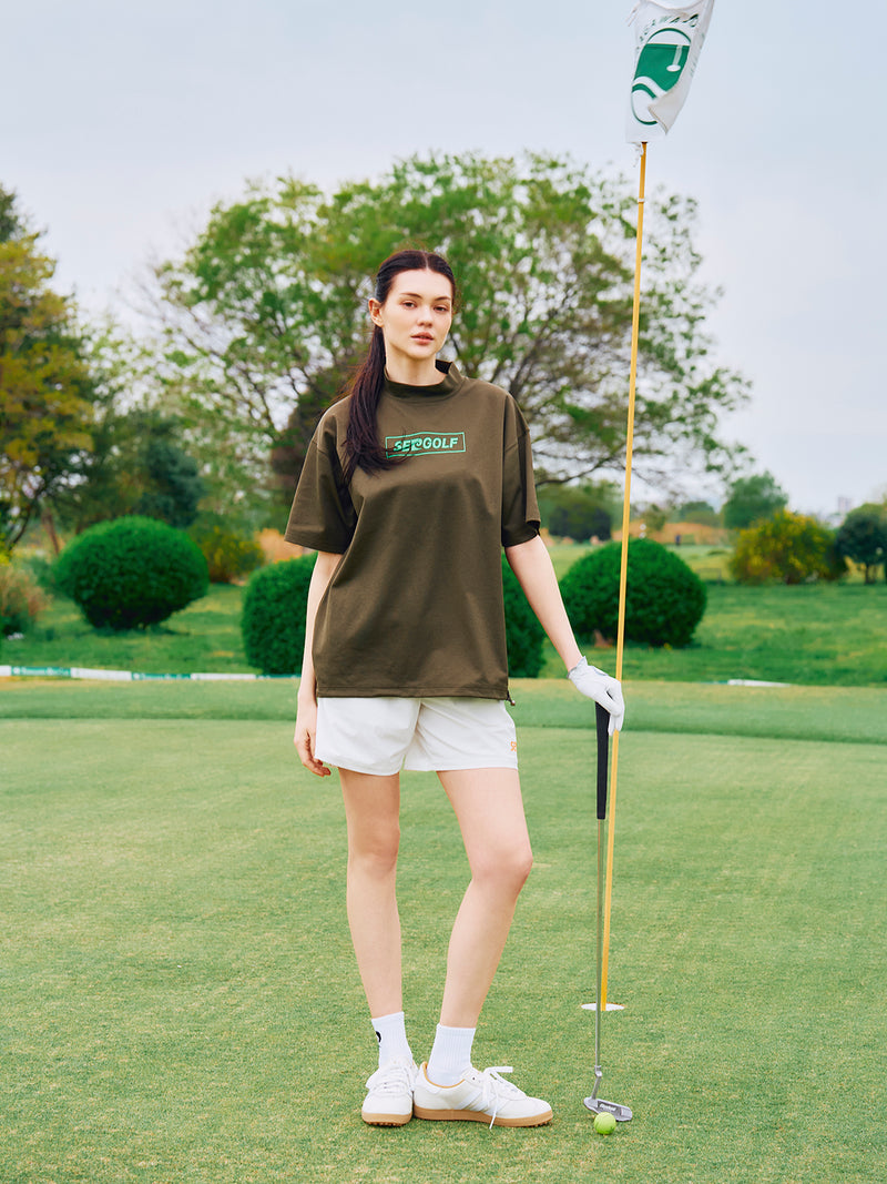 PIERRE CARDIN GOLF ×WDS LOGO SHORT SLEEVE MOCK-NECK