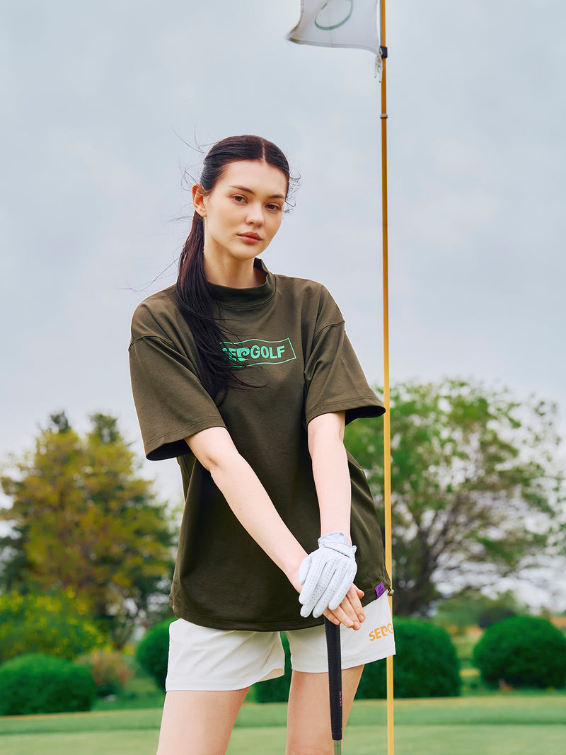 PIERRE CARDIN GOLF ×WDS LOGO SHORT SLEEVE MOCK-NECK