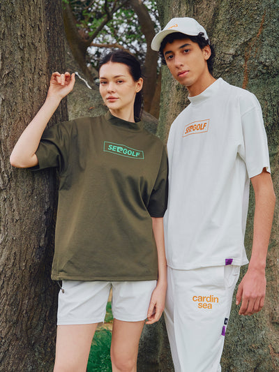 PIERRE CARDIN GOLF ×WDS LOGO SHORT SLEEVE MOCK-NECK