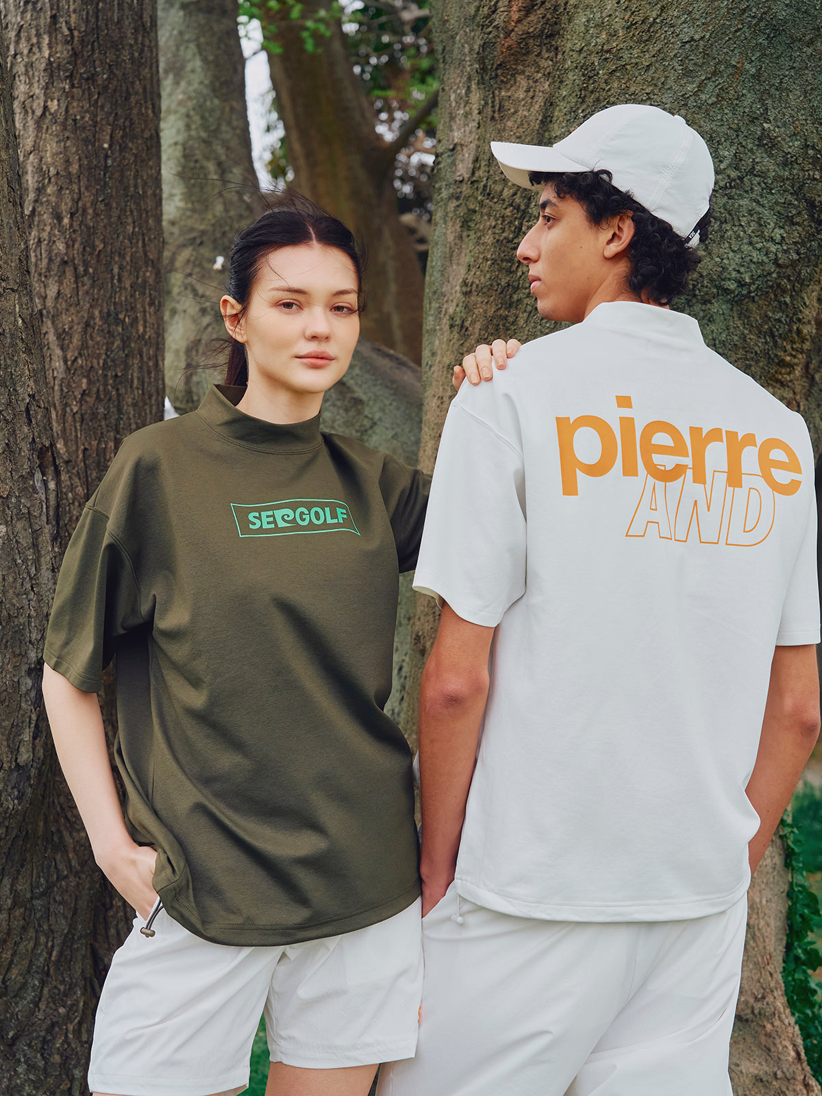 PIERRE CARDIN GOLF ×WDS LOGO SHORT SLEEVE MOCK-NECK