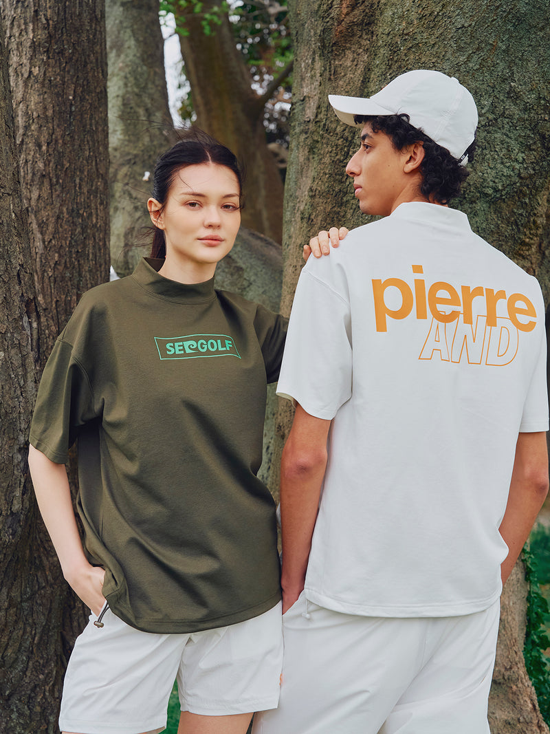 PIERRE CARDIN GOLF ×WDS LOGO SHORT SLEEVE MOCK-NECK