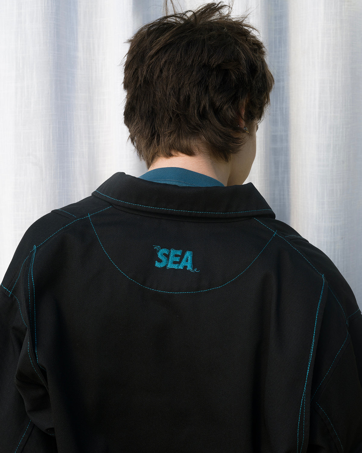 WAVE BLUE STITCH JACKET