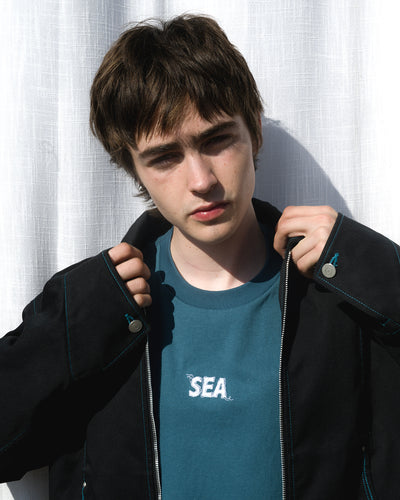 WAVE BLUE STITCH TEE