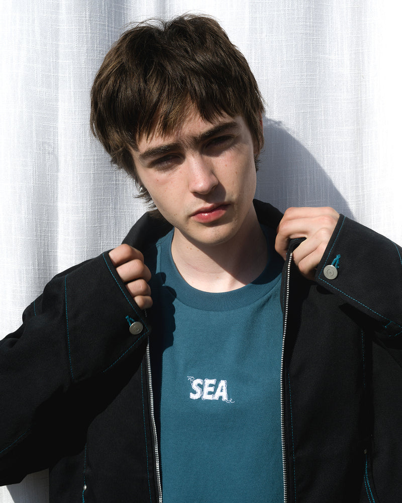 WAVE BLUE STITCH TEE