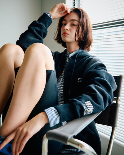 SULFUR DYEING LOGO ZIP SWEATSHIRT