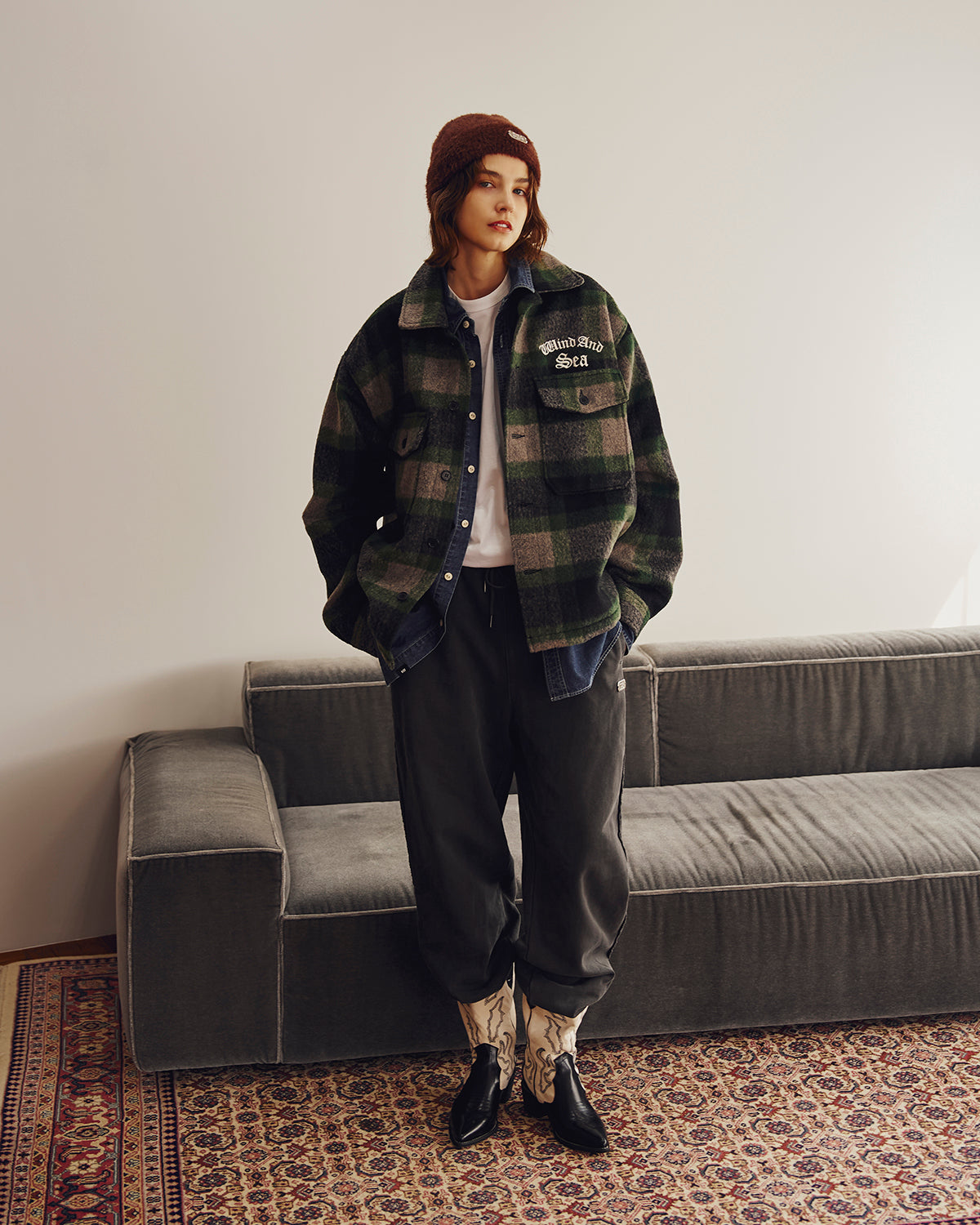 新品WIND AND SEA Shaggy Plaid Shirt Jacket Shaggy Plaid Shirt Jacket – WIND AND SEA