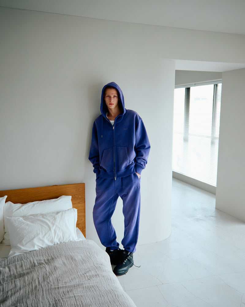 SULFUR DYEING LOGO ZIP SWEATSHIRT