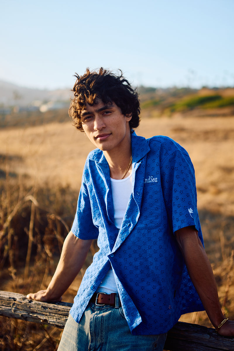 Cotton lace S/S shirt