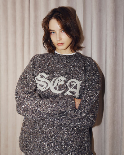 Leather Patch Knit Sweater