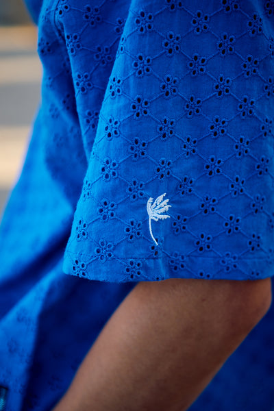 Cotton lace S/S shirt