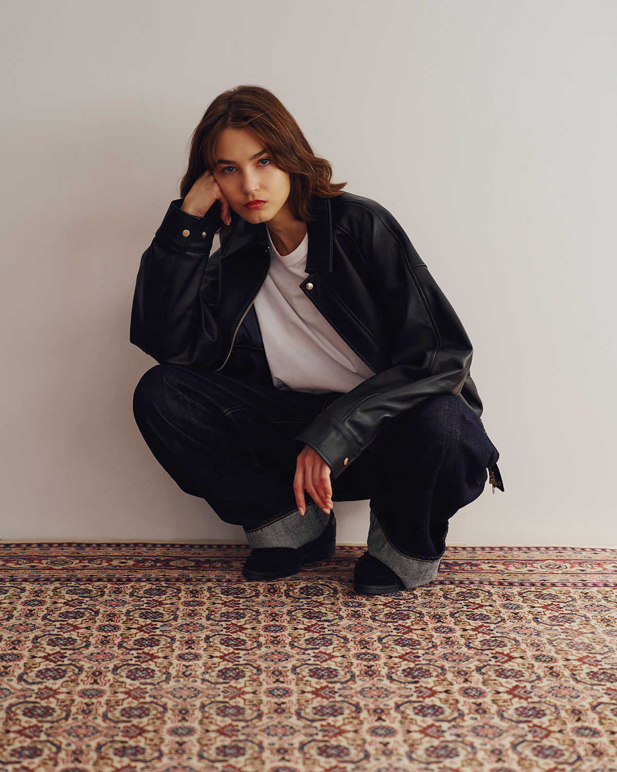 Lettered Leather Jacket