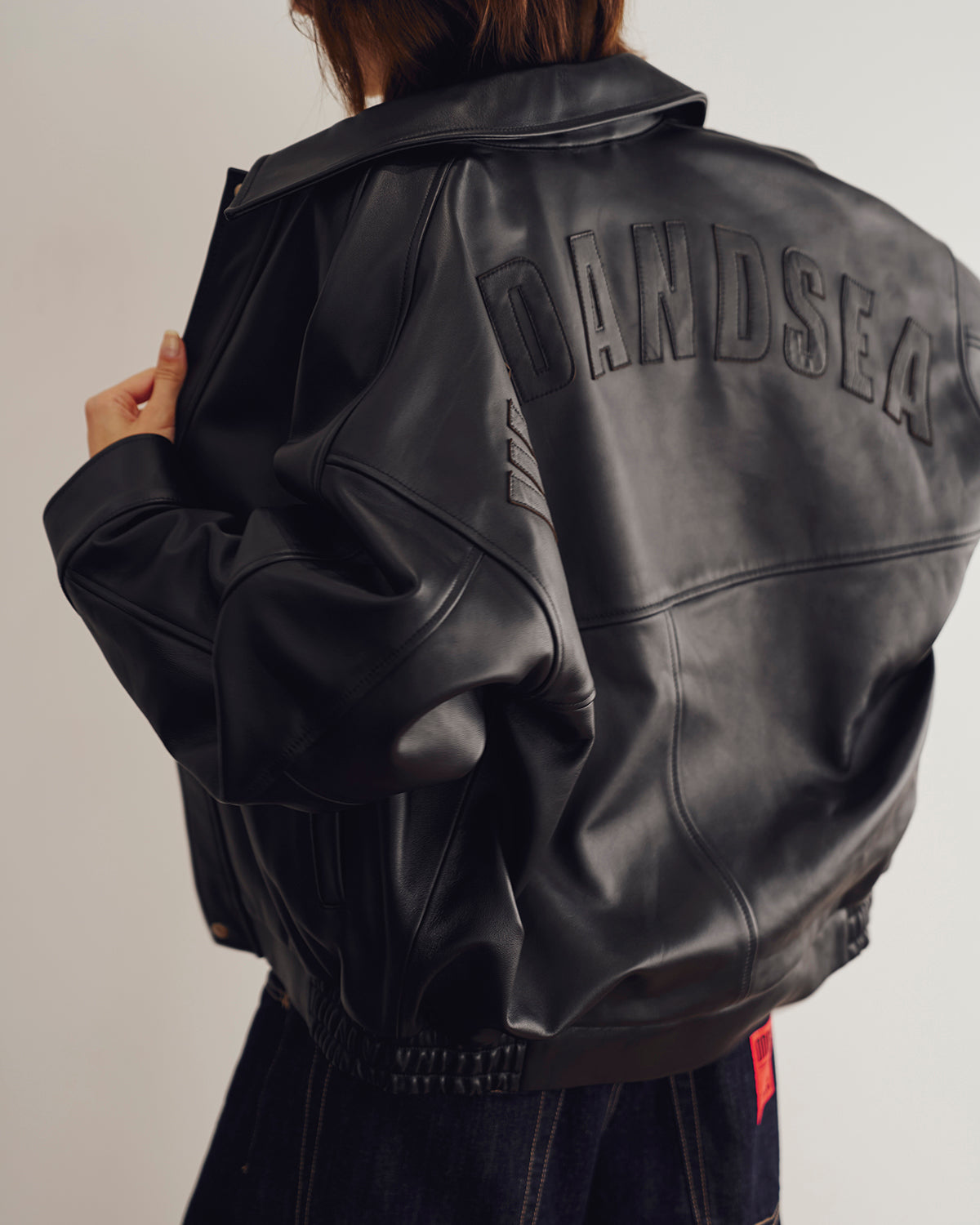 Lettered Leather Jacket