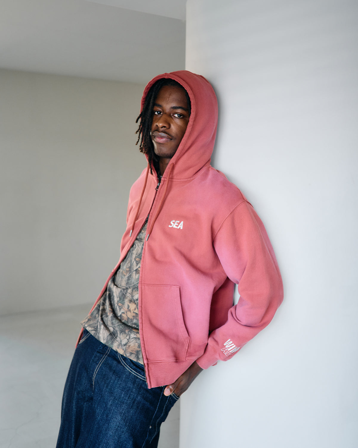 SULFUR DYEING LOGO ZIP SWEATSHIRT