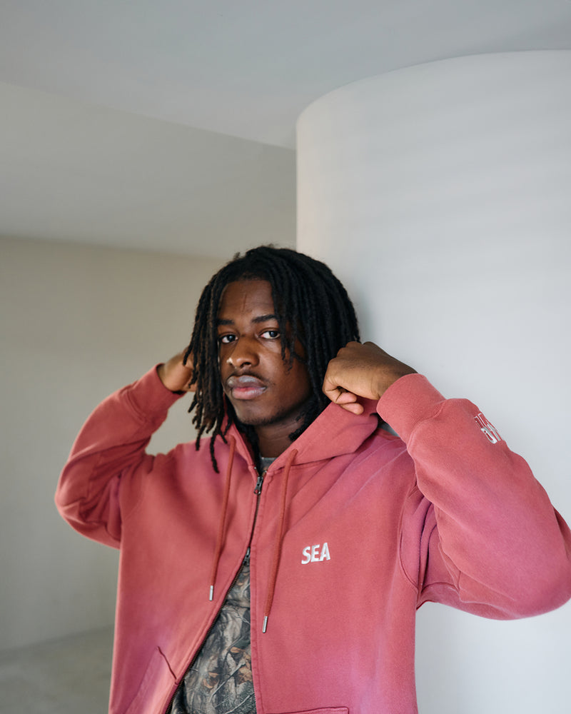 SULFUR DYEING LOGO ZIP SWEATSHIRT