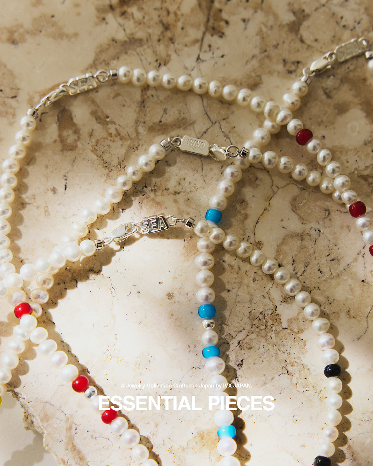 IVX JAPAN WDS Pearl & White Hearts Necklace