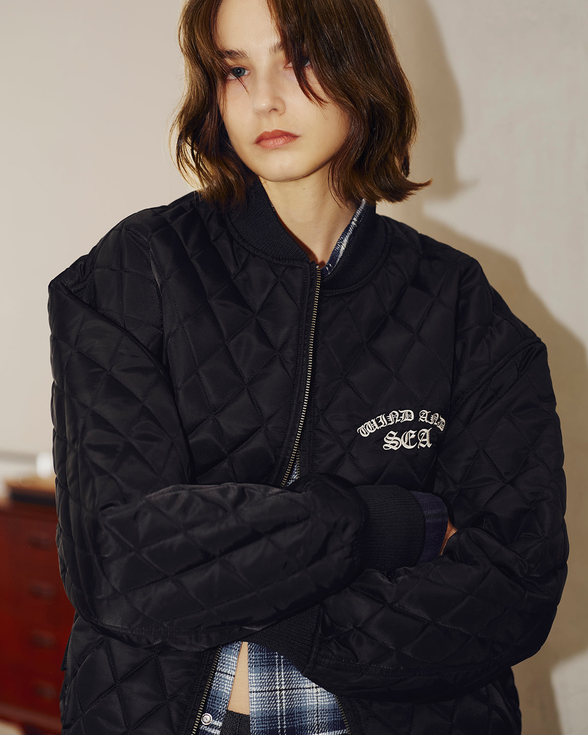 WINDANDSEA ブラック MA-1フライトジャケット Quilting MA-1 Jacket – WIND AND SEA