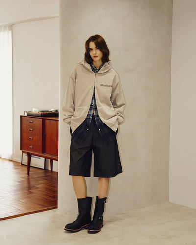 Damage Pigment Zip Up Sweatshirt