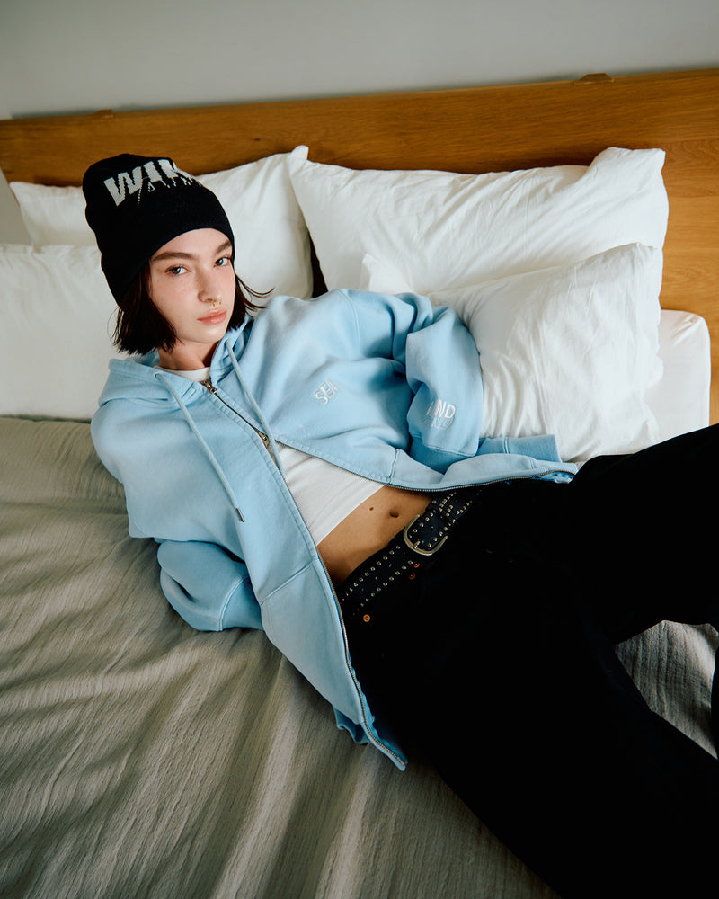 SULFUR DYEING LOGO ZIP SWEATSHIRT