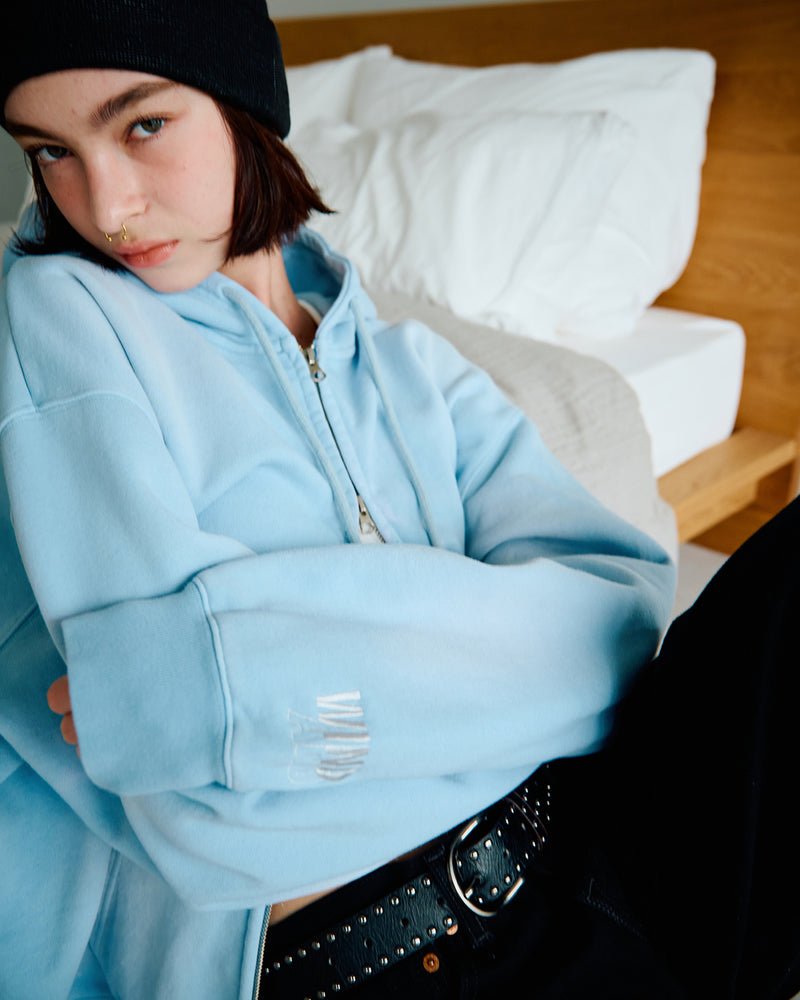 SULFUR DYEING LOGO ZIP SWEATSHIRT