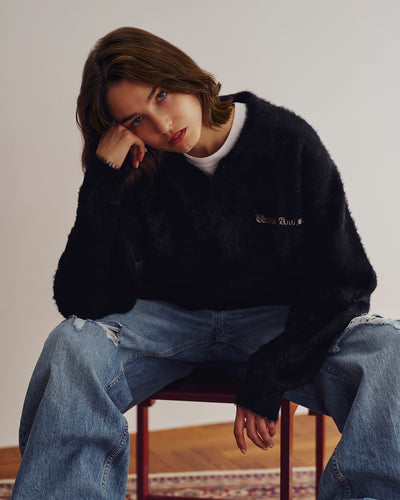 Shaggy Knit L/S Polo