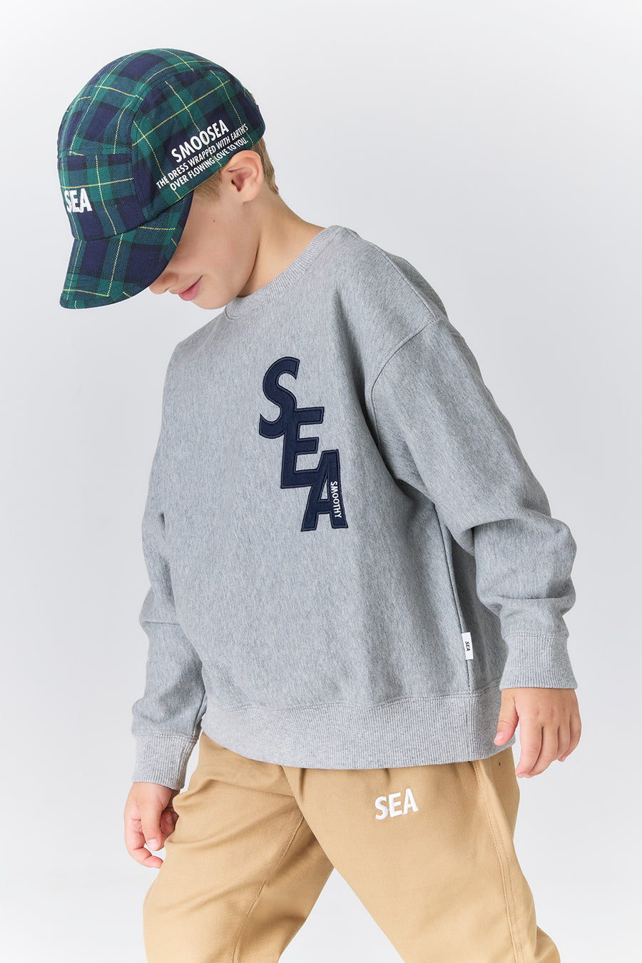 SMOOTHY x WDS CREW NECK SWEAT SHIRT / H_GRAY