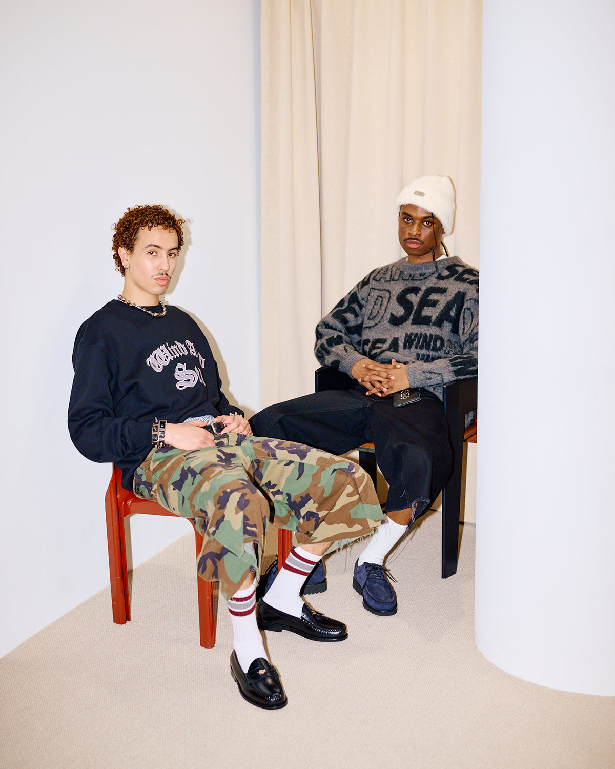 Satin Patch Crewneck Sweatshirt