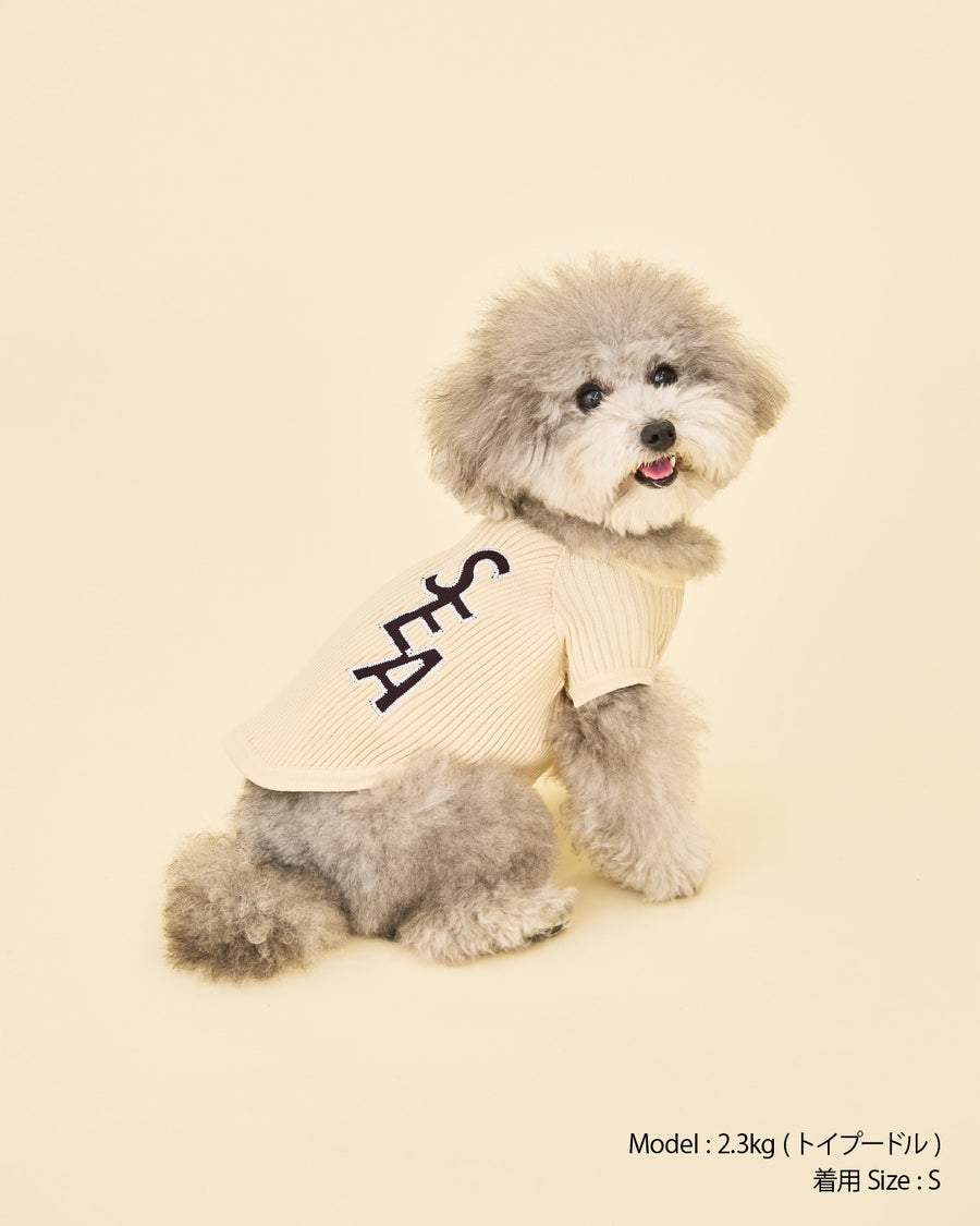 DOG SEA PATCH SWEATER / IVORY