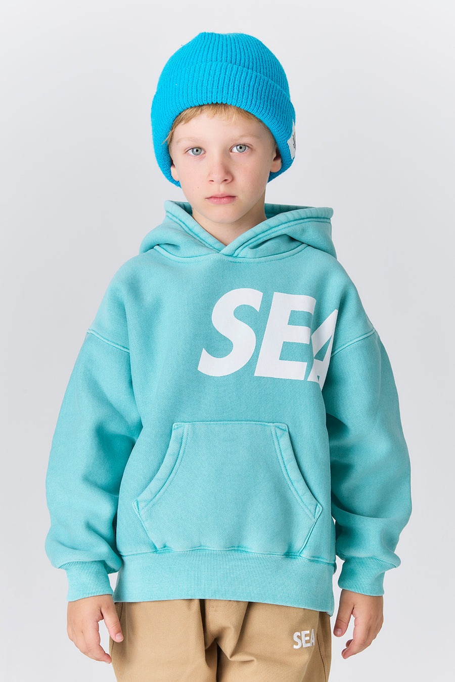 SMOOTHY x WDS SEA PIGMENT HOODIE / SAX