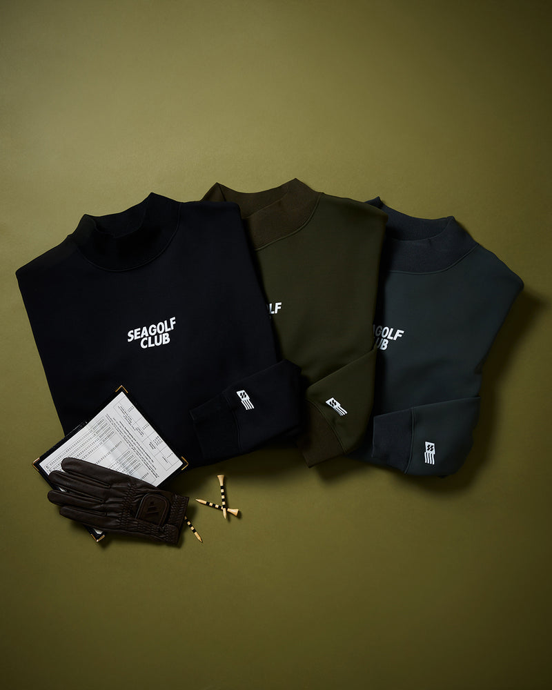 MOCK NECK PONCH L/S TEE