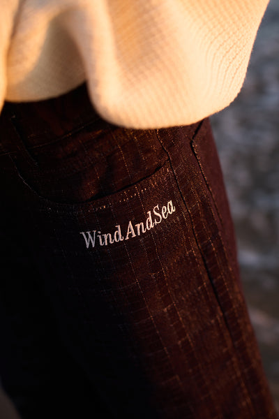 Plaid pattern denim half pants